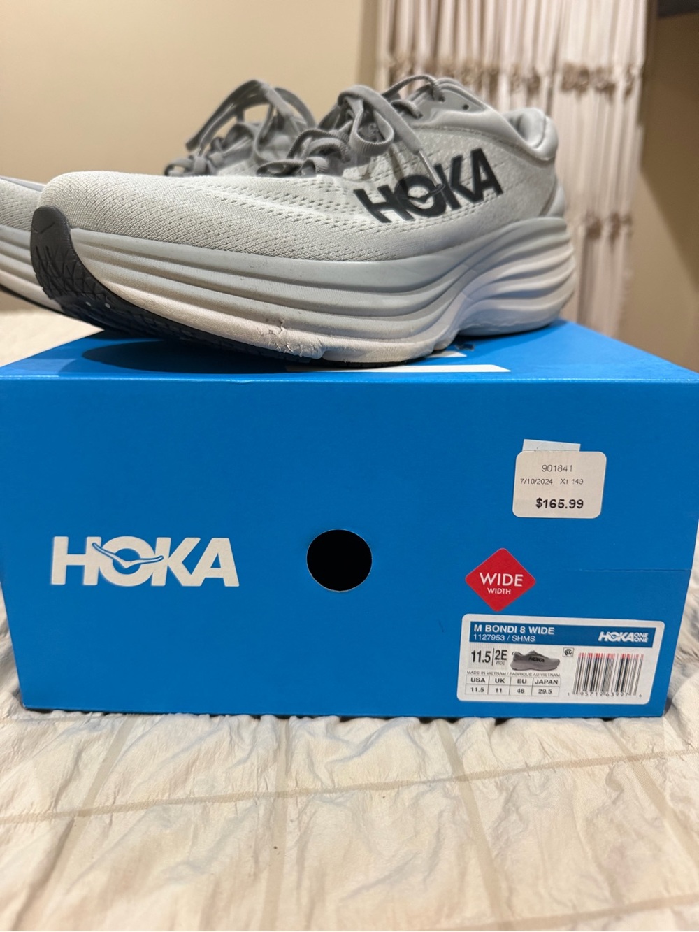 Hoka Men’s Light Gray Cushioned Running Sneakers